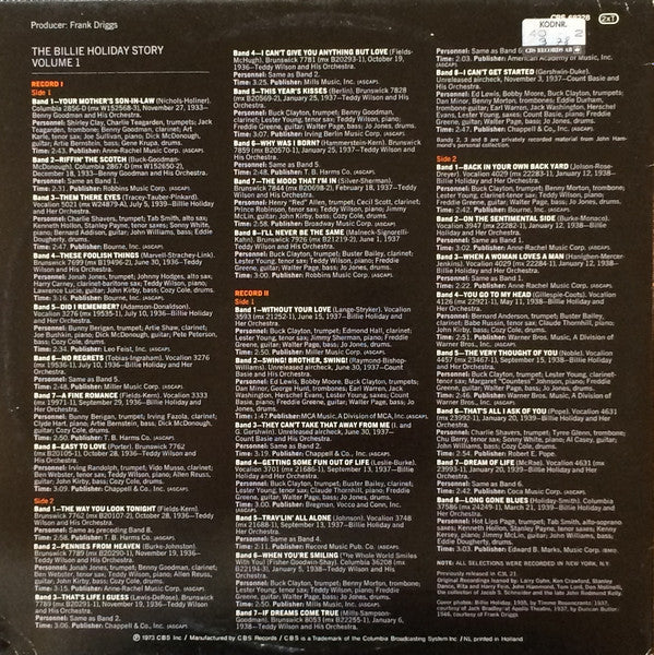 The Billie Holiday Story Volume I - Image 2