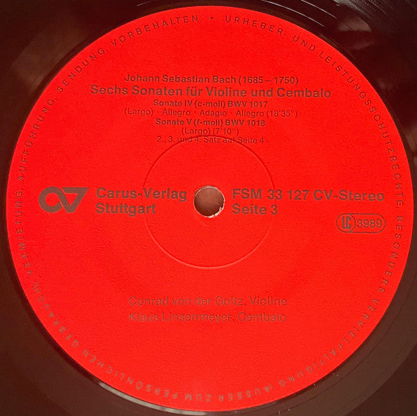 Sechs Sonaten Für Violine Und Cembalo BWV 1014-1019 Gespielt Auf Einer Stradivarius - Image 7